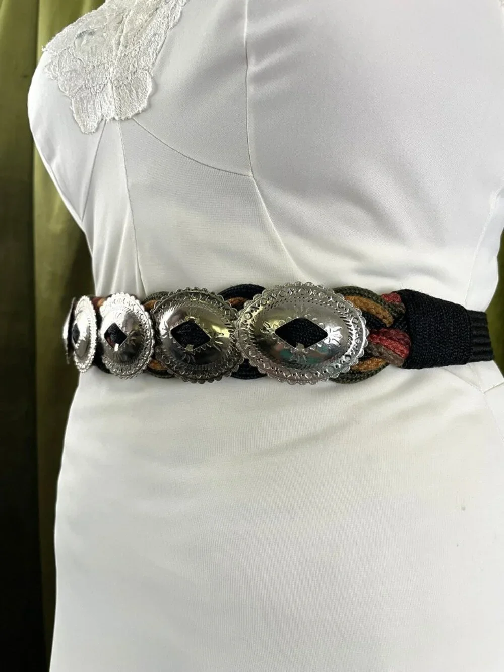 80s Vintage Concho Belt, Adjustable